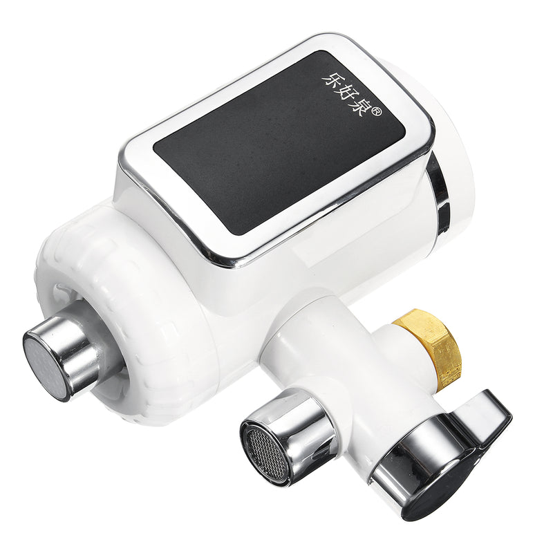 3000W Free-installation Electric Water Heaters Kitchen Cool/Hot Water Faucet LED Water Heater Rotatable With Temp Display