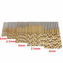 Drillpro 3 SET 1/1.5/2/2.5/3mm HSS Titanium Coated Twist Drill Bits 50PCS/SET High Speed Steel Drill Bits