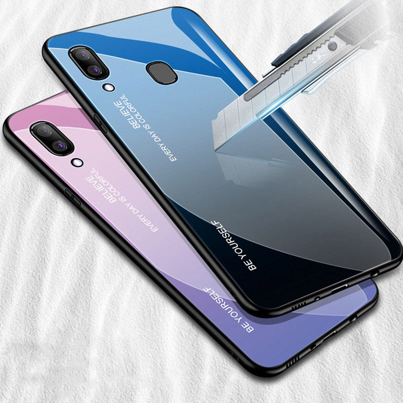 Bakeey Shockproof Anti-Fingerprint Tempered Glass Protective Case for Samsung Galaxy A40 2019