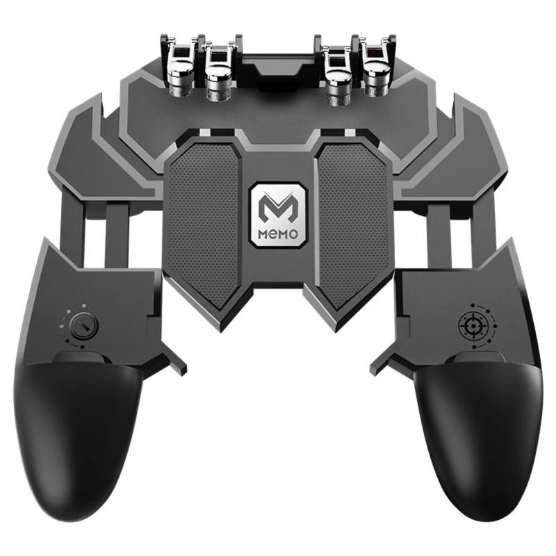 MEMO AK66 Six Finger All-in-One PUBG Mobile Game Controller Free Fire Key Button Joystick Gamepad L1 R1 PUBG Trigger for all Mobile Phone