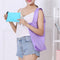 Solid Polyester Waterproof Shopping Bag Reusable Foldable Tote Shoulder Bag