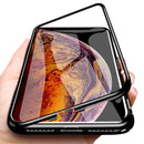 Rock Magnetic Adsorption Tempered Glass Metal Protective Case For iPhone XR