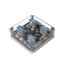 USB 3.0 5Gbps USB Hub 4 Ports High Speed USB Splitter with Power Charging Interface