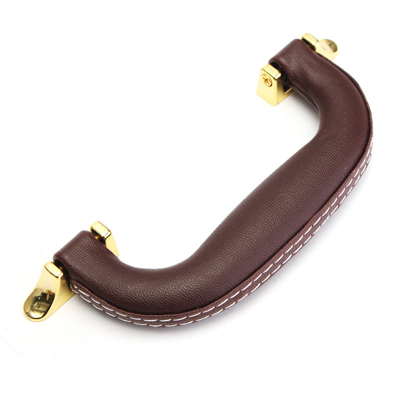 Guitar Musical Box Luggage Toolbox Trolley Instrument Case Handle Brown Leather