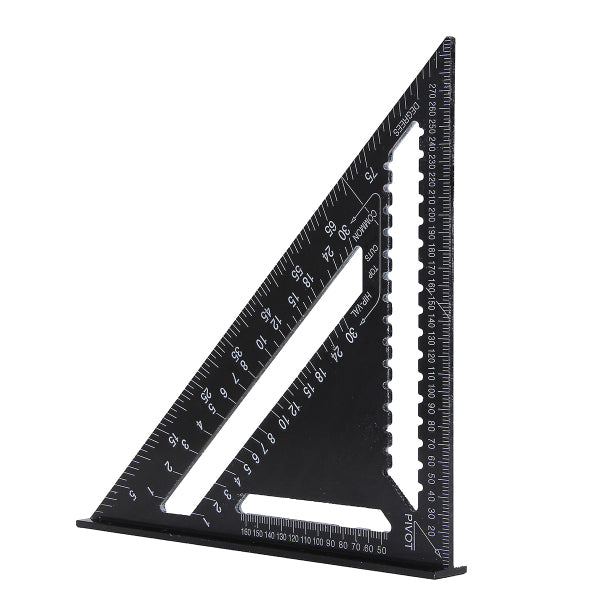 Raitool AR01 43X30X30cm Metric Aluminum Alloy Triangle Ruler Black Triangular Ruler