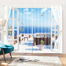 2 Panel Blackout Blinds Thermal Insulated Landscrape 3D Printed Window Curtains
