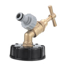 S60x6 IBC Faucet Tank Drain Coarse Thread Adapter to Brass Garden Tap with 1/2'' Nozzle Hose Tap Connector Replacement Valve Fitting Parts for Home Garden
