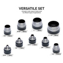 10Pcs Interchangable Hollow Hole Punch Set with Handle for Heavy Duty Leather