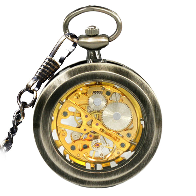 JIJIA JX006 Coverless Hollow  Gold Luxury Mechanical Watch Pocket Watch