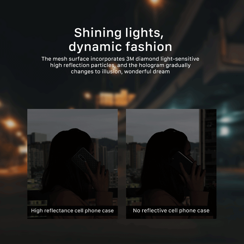 NILLKIN Reflective Shining Lights Dynamic Fashion Woven Polyester Mesh Anti-fingerprint Protective Case for OnePlus 7 Pro