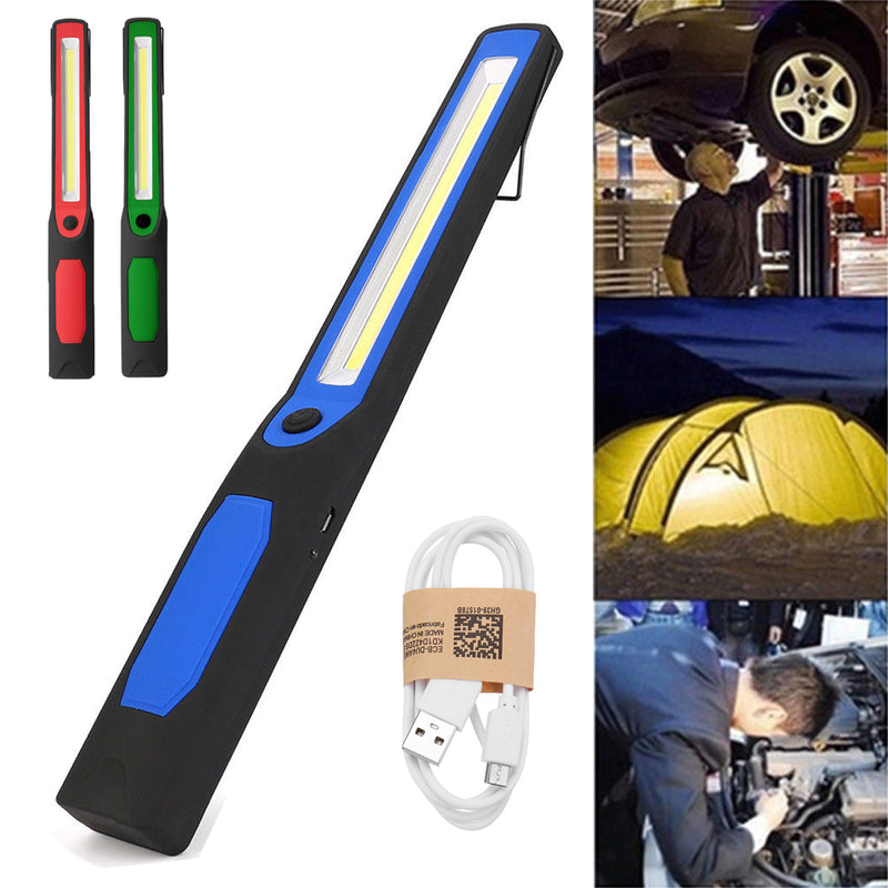 LED Slim Work Light Lamp LED Flashlight Rechargeable Magnetic USB Lamp Torch