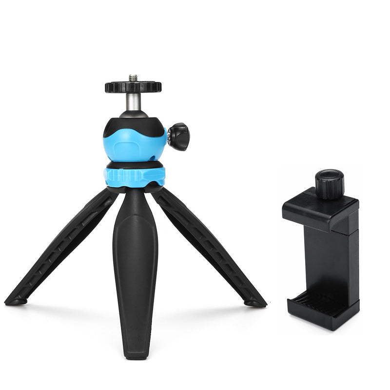 Mini Multi-angle Rotation Handheld Selfie Stick Tripod for Sports Camera Tabletop Smartphones With Phone Clip