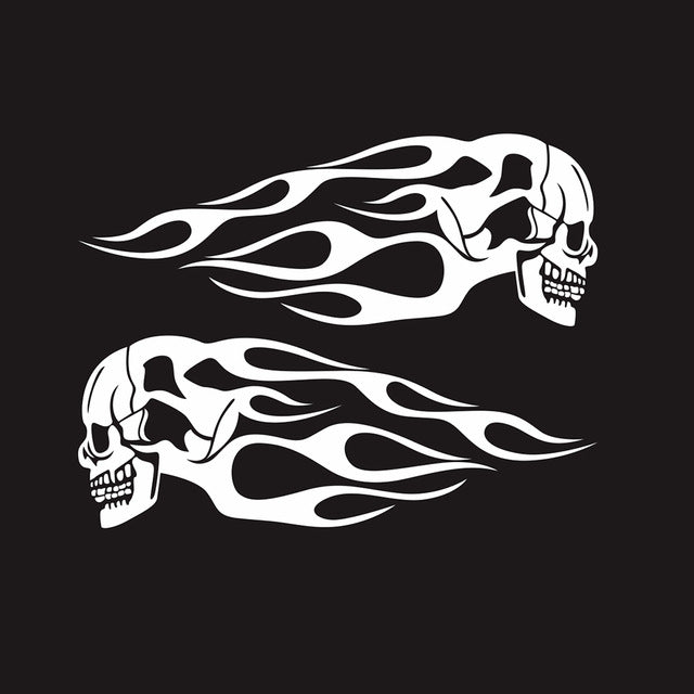 Car Sticker Motorcycle Skull Flame Stripes Gas Tank Vinyl Decals Universal