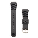 22mm Replacement Black Buckle Wrist Band Strap for SEIKO DIVER'S Watch