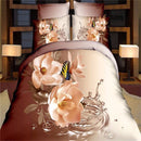 4 PCS 3D Flower Butterfly King Size Bedding Pillowcase Quilt Duvet Cover Set New Bedding Sets