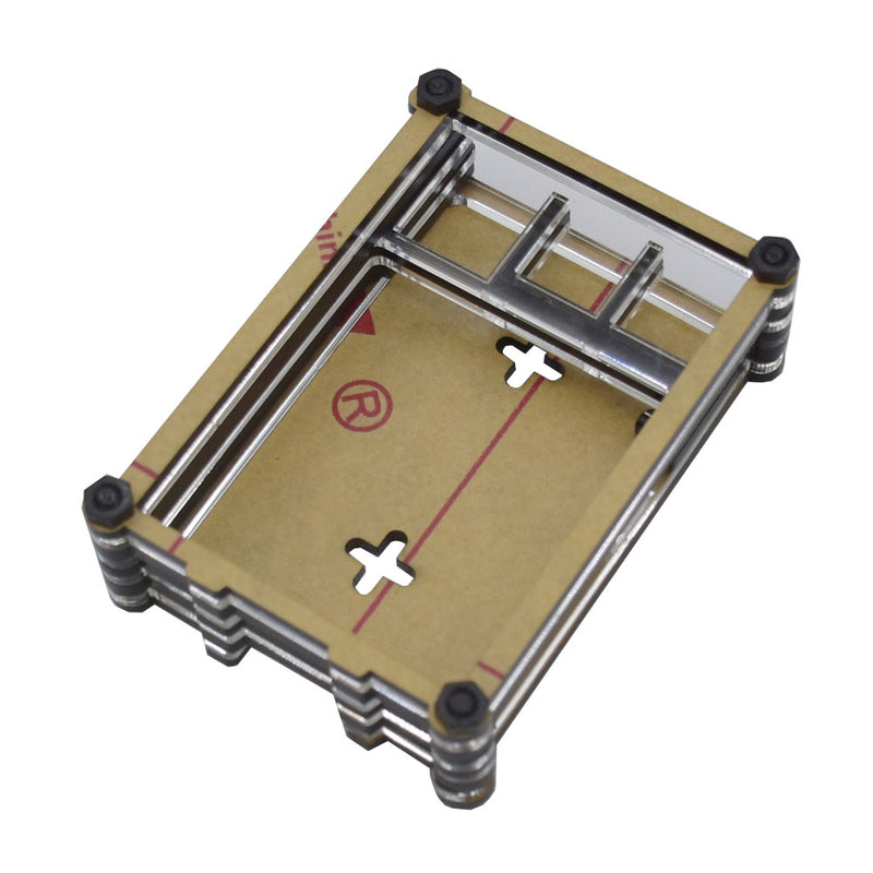 3.5Inch Display 9-Layer Acrylic Case Shell with Screw +  Silver Heatsink & Thin Copper Kit for Raspberry Pi 4B