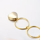 Unique Heart Finger Rings Stackable Multilayer 2 in 1 Dual Purpose Ring Bracelet for Women