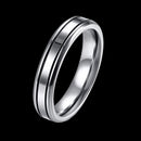 Silver Stainless Steel Women Men Couple Lover Ring Jewelry Gift For Wedding