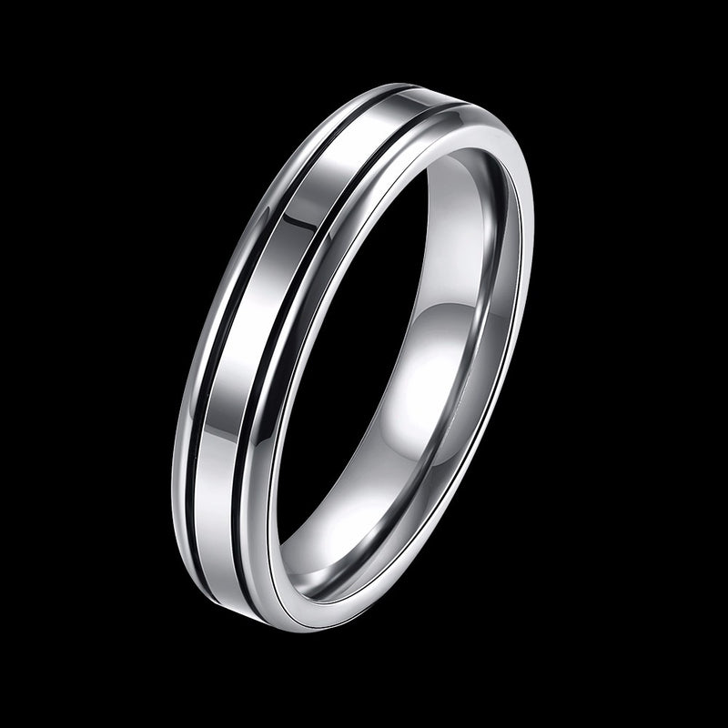 Silver Stainless Steel Women Men Couple Lover Ring Jewelry Gift For Wedding