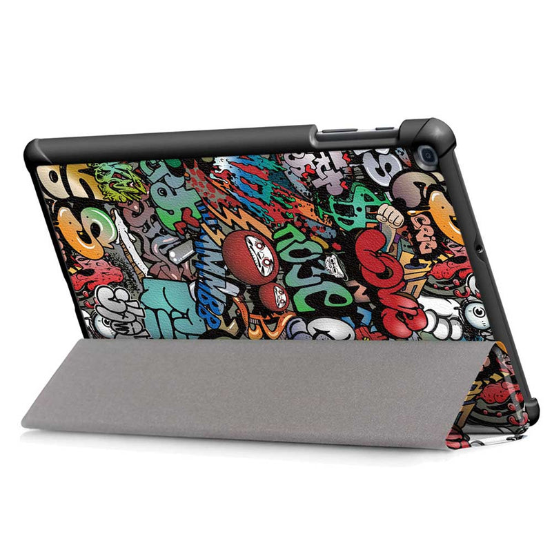 Tri-Fold Pringting Tablet Case Cover for Samsung Galaxy Tab A 10.1 2019 T510 Tablet - Doodle
