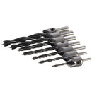 7pcs 3mm-10mm 5 Flutes Countersink Drill Bit Set HSS Carpentry Reamer Woodworking Chamfer Drill