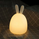 LUSTREON 1W USB Rabbit LED Night Light Silicone Pat Control Multicolor for Children Baby Moon Lamp