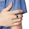 Trendy Alloy Ring Crystal Ring Rhinestone Rectangle Finger Ring for Men