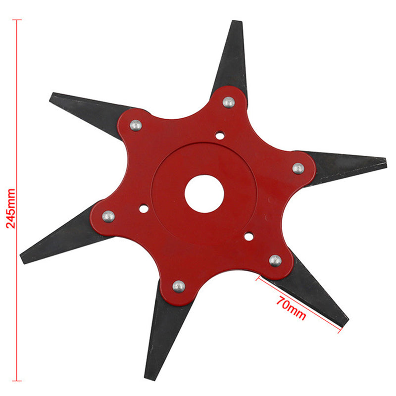 Upgrade 6 Blades Steel Outdoor Trimmer Head Razors 65Mn Lawn Mower Grass Weed Cutter