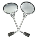 8mm Chrome Round Rear View Rear View Side Mirrors Motorcycle Dirt Bike