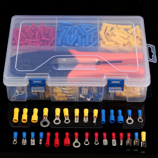 Excellway EC03 780Pcs Electrical Terminals Wire Connectors with Box & Crimping Pliers