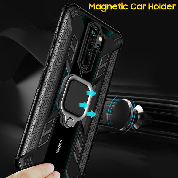 Bakeey Armor Shockproof Ring Holder Hard PC Protective Case For Xiaomi Redmi Note 8 Pro