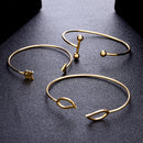 Sweet A Set Of Open Cuff Bracelet Trendy Minimalist Arrow leaves Adjustable Bracelets For Women