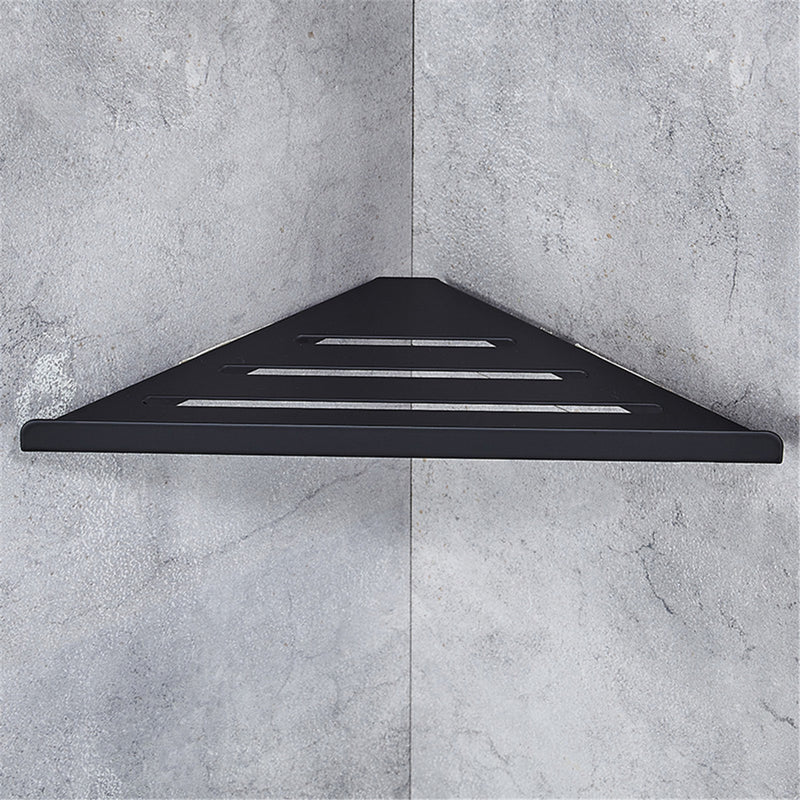 Brushed Black Stainless Steel Wall Bathroom Kitchen Storage Shelf Shower Caddy Rack