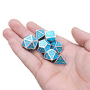 Solid Metal Polyhedral Dices Antique Color Role Playing RPG Gadget 7 Dice Set With Bag