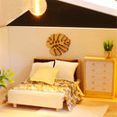 DIY Miniature Kit Wooden Toy Model Building Doll House Modern House Kid Gift LED Light