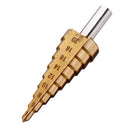 Drillpro 4pcs 4-12/20/32mm HSS Titanium Step Cone Drill Bit with Automatic Center Pin Punch