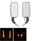 8mm+10mm Pair Motorcycle LED Turn Signal Rear View Mirrors Square Black Universal