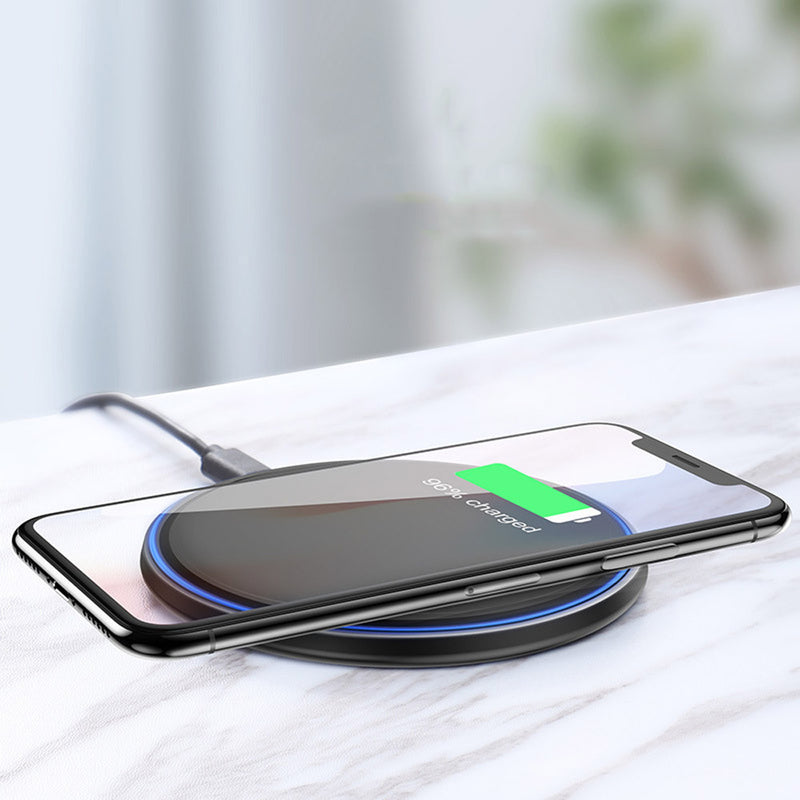 KUULAA 10W LED Indicator Fast Charging Pad Qi Wireless Charger For iPhone XS Max XR Huawei P30 Pro Mate 30 5G Xiaomi Mi9 9Pro 5G S10+ Note 10 5G