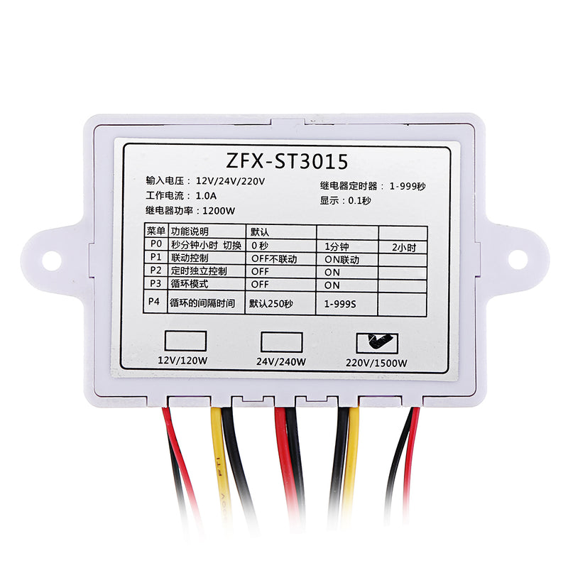 ZFX-ST3015 LED Digital Display Multi-function Delay Cycle Timer Switch Timing Controller DC 12/24/220 V