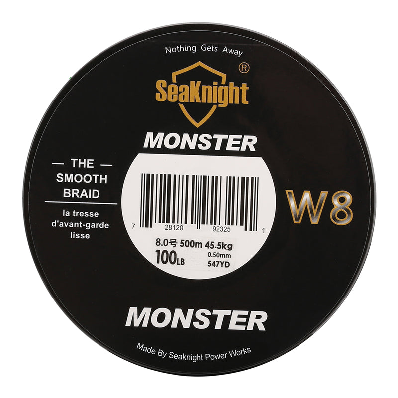 SeaKnight 500M/546YDS MONSTER W8 Braided Fishing Lines 8 Weaves Wire Smooth PE Multifilament Line