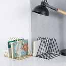 Nordic triangle simple wrought iron Home Decor desktop storage rack shelf file magazine jewelry gold storage box office rack Frame Bracket
