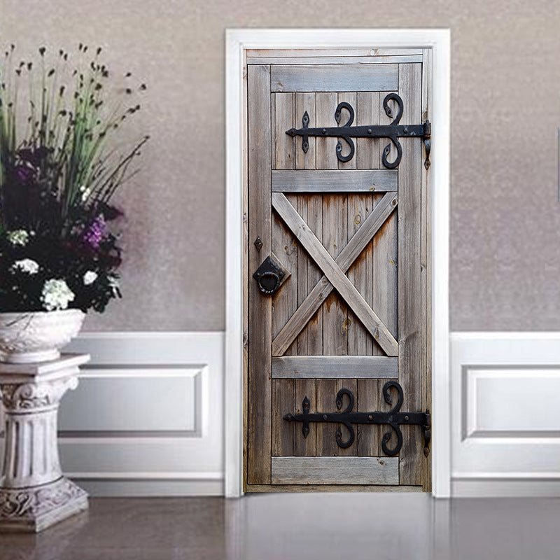 3D Retro Old Door Wall Mural Wall Sticker Vinyl Removable Decal Wallpaper Home Room Decor