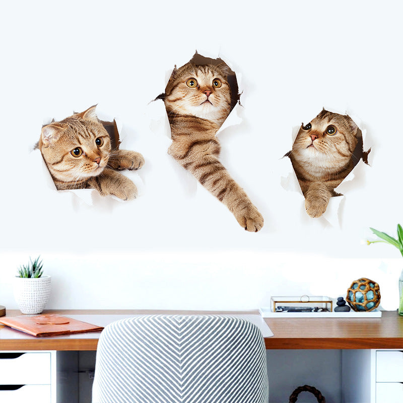 Miico 3D Creative PVC Wall Stickers Home Decor Mural Art Removable Cat Decor Sticker