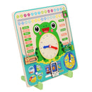 Kids Wooden Frog Clock Calendar Date Weather Board Learning Educational Toys