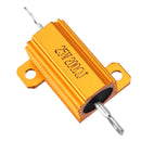 3pcs RX24 25W 200R 200RJ Metal Aluminum Case High Power Resistor Golden Metal Shell Case Heatsink Resistance Resistor