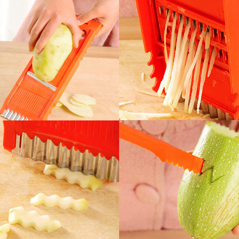 7pcs Multifunctional Vegetable Shredder Cutter Peeler Fruit Potato Corrot Cutter