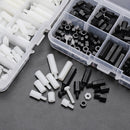 Suleve M3NH6 300Pcs M3 Nylon Screw White&Black Hex Screw Nut PCB Standoff Spacer Assortment Kit