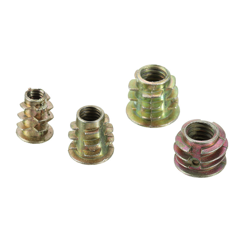 Suleve MXZN3 70Pcs M4/M5/M6 Zinc Alloy Wood Furniture Hex Socket Drive Head Threaded Insert Nut Internal and External Nut 8-15mm
