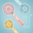 2 In 1 Mini Portable USB Hand Fan Cellphone Holder Adjustable Speed Cooling Rechargeable Battery Fan