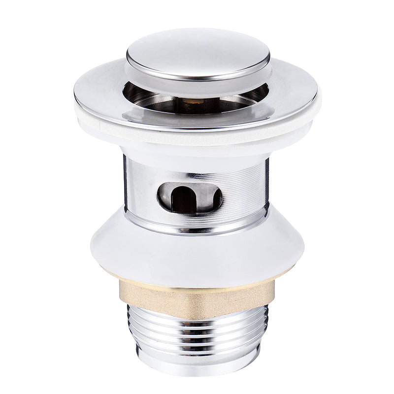 Chrome Click Clack Slotted Sprung Pop Up Push Button Sink Basin Waste Faucet